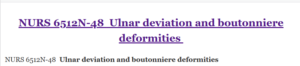 NURS 6512N-48  Ulnar deviation and boutonniere deformities 