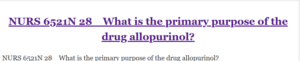 NURS 6521N 28    What is the primary purpose of the drug allopurinol?