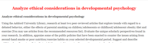 Analyze ethical considerations in developmental psychology
