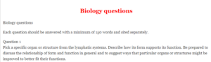 Biology questions