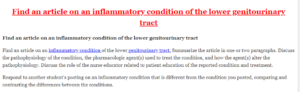 Find an article on an inflammatory condition of the lower genitourinary tract