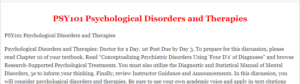PSY101 Psychological Disorders and Therapies