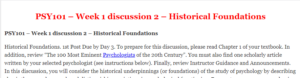 PSY101 – Week 1 discussion 2 – Historical Foundations