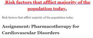  Risk factors that afflict majority of the population today.