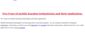 Two types of mobile learning technologies and their application.