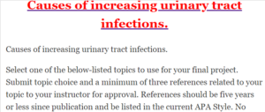 Causes of increasing urinary tract infections.