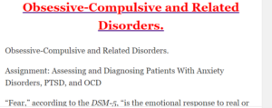 Obsessive-Compulsive and Related Disorders.