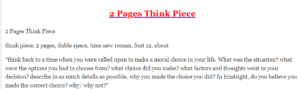 2 Pages Think Piece