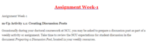 Assignment Week-1