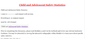Child and Adolescent Safety Statistics