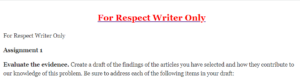 For Respect Writer Only