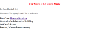 For Seek The Geek Only
