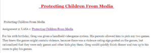   Protecting Children From Media