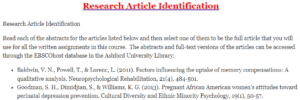 Research Article Identification