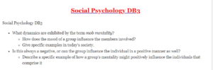 Social Psychology DB3