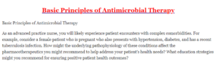 Basic Principles of Antimicrobial Therapy