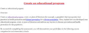 Create an educational program