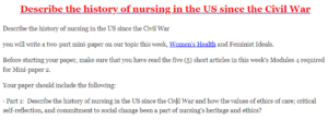 Describe the history of nursing in the US since the Civil War
