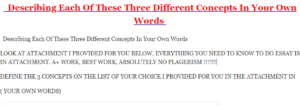  Describing Each Of These Three Different Concepts In Your Own Words