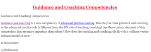 Guidance and Coaching Competencies