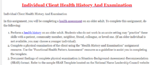 Individual Client Health History And Examination