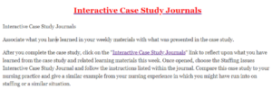 Interactive Case Study Journals