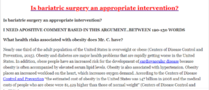 Is bariatric surgery an appropriate intervention