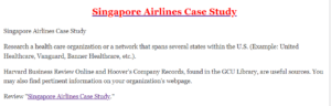 Singapore Airlines Case Study