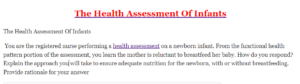 The Health Assessment Of Infants