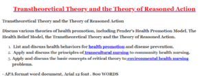 Transtheoretical Theory and the Theory of Reasoned Action